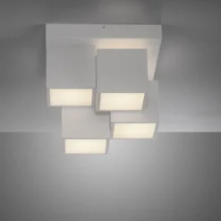 LED Deckenleuchte weiß modern Würfel Form warmweiß Wohnzimmer