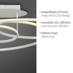 LED Deckenleuchte weiß modern Leuchtringe Esszimmer Wohnraumlampe