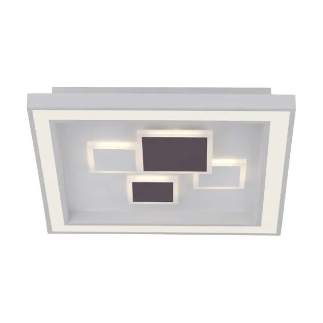 LED-Deckenleuchte, weiß, quadratisch, modern, geometrisches Musterung