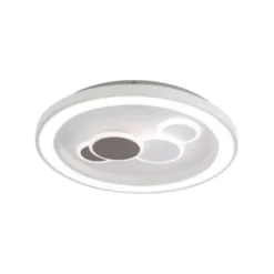 LED-Deckenleuchte, weiß, rund, kreisförmige Grafik, Serienschalter, modern