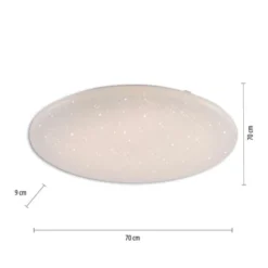 LED Deckenleuchte, weiß, rund, Sterneneffekt, Lichtfarbensteuerung, modern