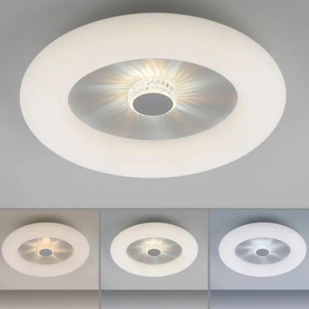 LED Deckenleuchte weiß rund 50x50 Kristalleffekte dimmbar steuerbar CCT