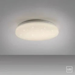 LED Deckenleuchte weiß Sternenhimmel rund D=26cm Schlafzimmer