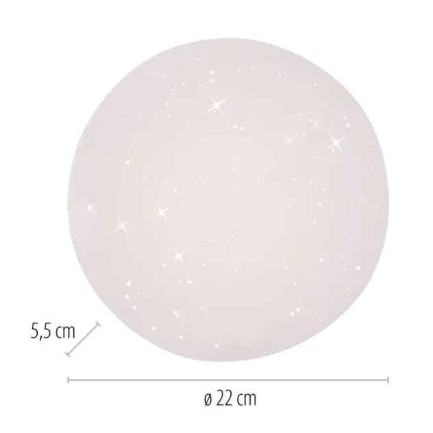 LED Deckenleuchte weiß Sternenhimmeloptik D=22 warmweiß 3000K