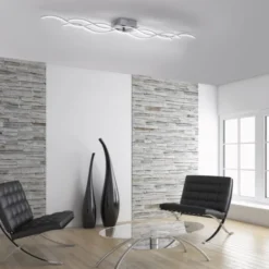 LED-Deckenleuchte, Wellenform, stahl, modern, 3 Lichtbänder, modern, Wave