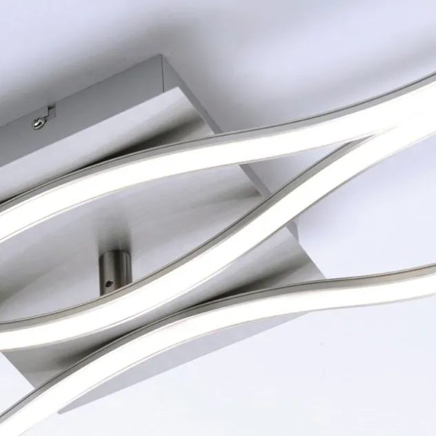 LED-Deckenleuchte, Wellenform, stahl, modern, 3 Lichtbänder, modern, Wave
