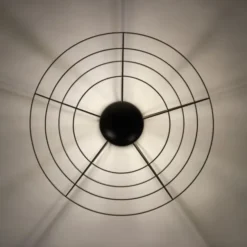 LED Deckenleuchte 44x44cm 1 flammig schwarzer Schirm Vintage Design