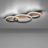 LED Deckenleuchte 68x30cm Holzoptik ring Holdekor schwarz warmweiß Licht