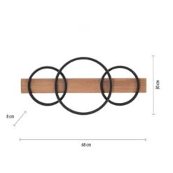 LED Deckenleuchte 68x30cm Holzoptik ring Holdekor schwarz warmweiß Licht