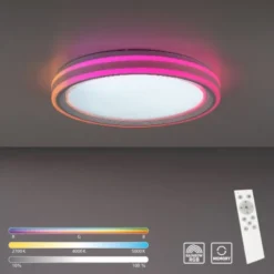 LED Deckenleuchte 48,5x48,5cm rund weiß dimmbar Farbspiel CCT LED Panel
