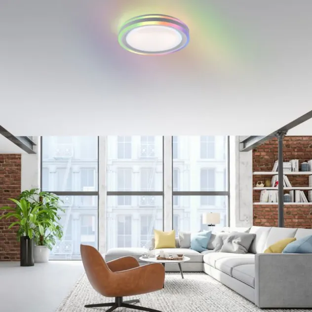 LED Deckenleuchte 40x40cm rund weiß dimmbar Farbspiel CCT LED Panel