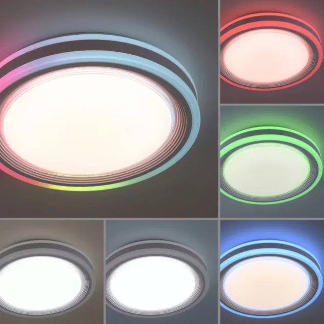 LED Deckenleuchte 40x40cm rund weiß dimmbar Farbspiel CCT LED Panel