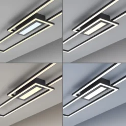 LED Deckenleuchte 95x17,5cm schwarz flach Memoryfunktion schlichtes Panel