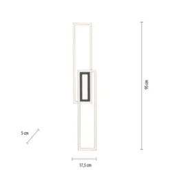 LED Deckenleuchte 95x17,5cm schwarz flach Memoryfunktion schlichtes Panel