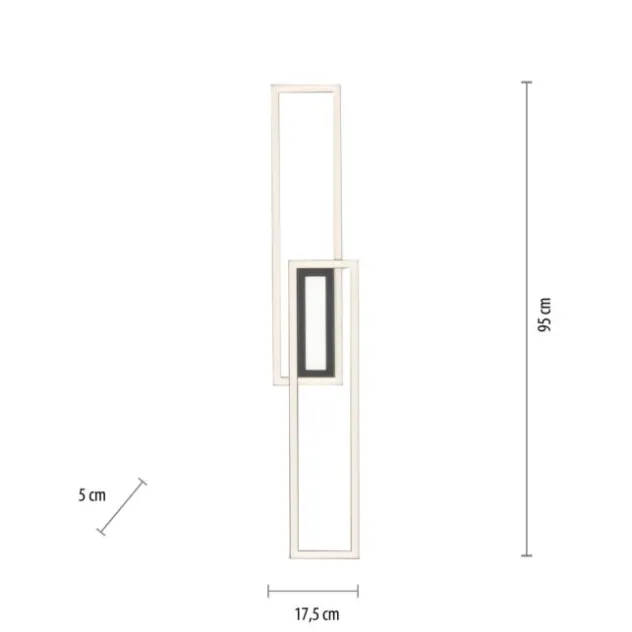 LED Deckenleuchte 95x17,5cm schwarz flach Memoryfunktion schlichtes Panel