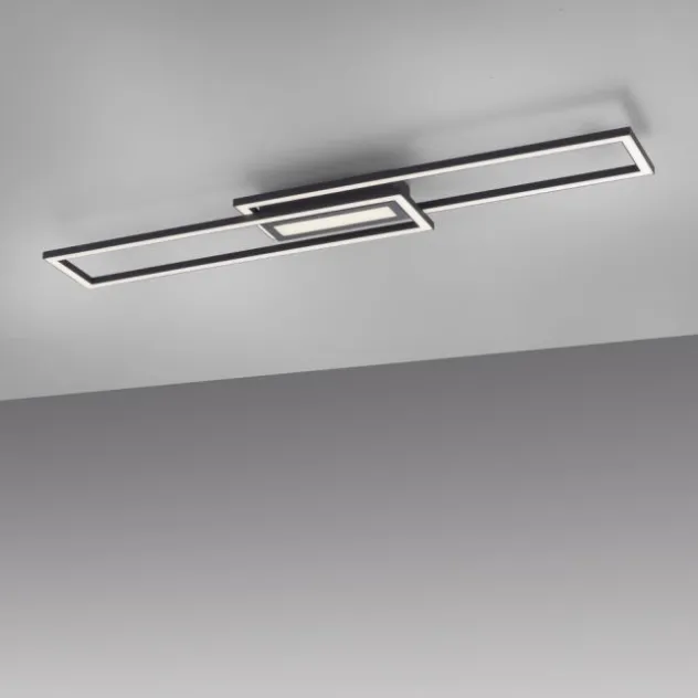 LED Deckenleuchte 95x17,5cm schwarz flach Memoryfunktion schlichtes Panel