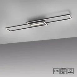 LED Deckenleuchte 95x17,5cm schwarz flach Memoryfunktion schlichtes Panel