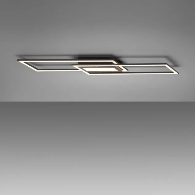 LED Deckenleuchte 100x17,9cm schwarz flach Memoryfunktion schlichtes Panel