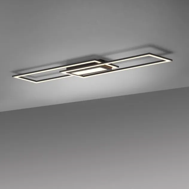 LED Deckenleuchte 100x17,9cm schwarz flach Memoryfunktion schlichtes Panel