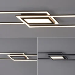 LED Deckenleuchte 100x17,9cm schwarz flach Memoryfunktion schlichtes Panel