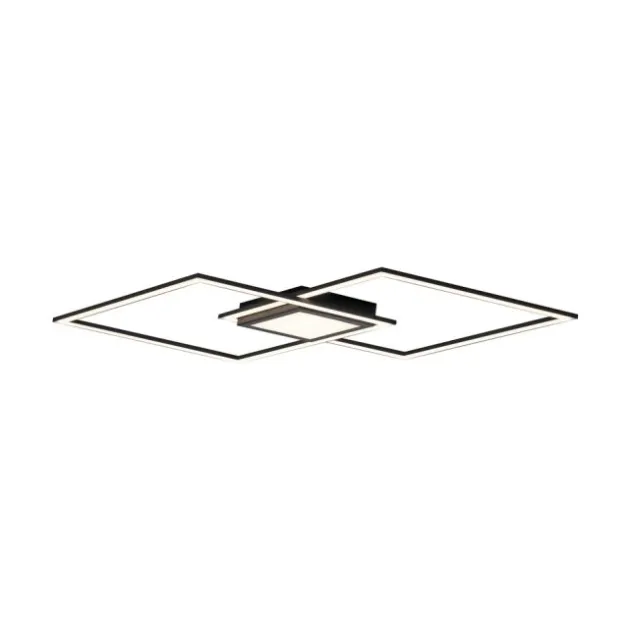LED Deckenleuchte 106x37cm schwarz flach Memoryfunktion schlichtes Panel