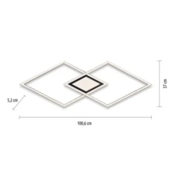 LED Deckenleuchte 106x37cm schwarz flach Memoryfunktion schlichtes Panel