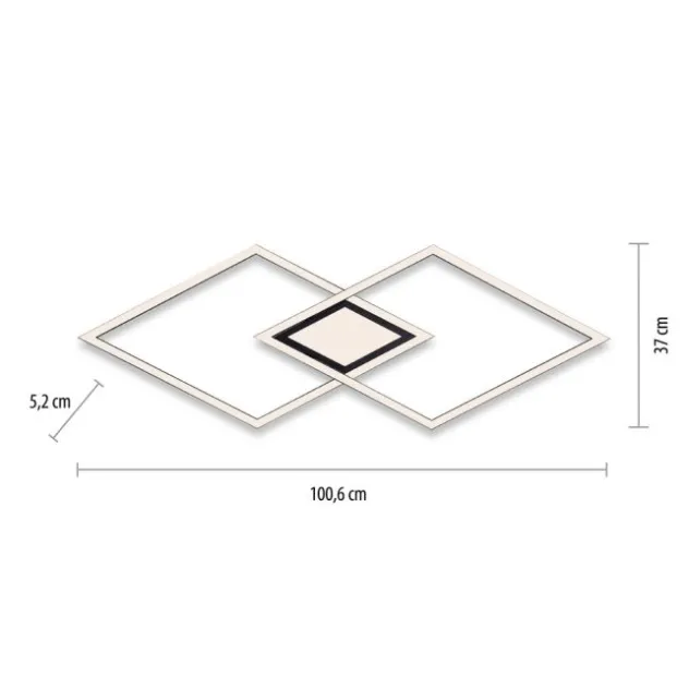 LED Deckenleuchte 106x37cm schwarz flach Memoryfunktion schlichtes Panel