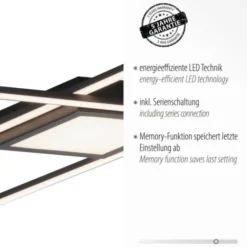 LED Deckenleuchte 106x37cm schwarz flach Memoryfunktion schlichtes Panel