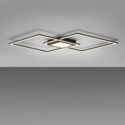 LED Deckenleuchte 106x37cm schwarz flach Memoryfunktion schlichtes Panel