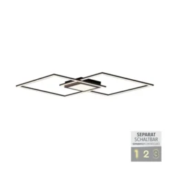 LED Deckenleuchte 106x37cm schwarz flach Memoryfunktion schlichtes Panel
