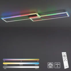 LED Deckenleuchte 72x210cm silberfarbig RGB Rainbow Farben dimmbar CCT