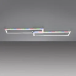 LED Deckenleuchte 72x210cm silberfarbig RGB Rainbow Farben dimmbar CCT