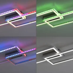 LED Deckenleuchte 72x210cm silberfarbig RGB Rainbow Farben dimmbar CCT