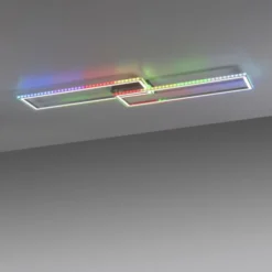 LED Deckenleuchte 72x210cm silberfarbig RGB Rainbow Farben dimmbar CCT