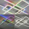 LED Deckenleuchte 101,5x71cm silberfarbig RGB Rainbow Farben dimmbar CCT