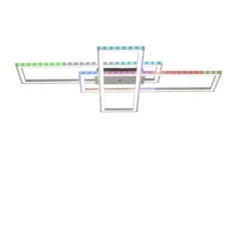 LED Deckenleuchte 101,5x71cm silberfarbig RGB Rainbow Farben dimmbar CCT