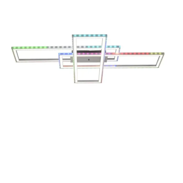 LED Deckenleuchte 101,5x71cm silberfarbig RGB Rainbow Farben dimmbar CCT