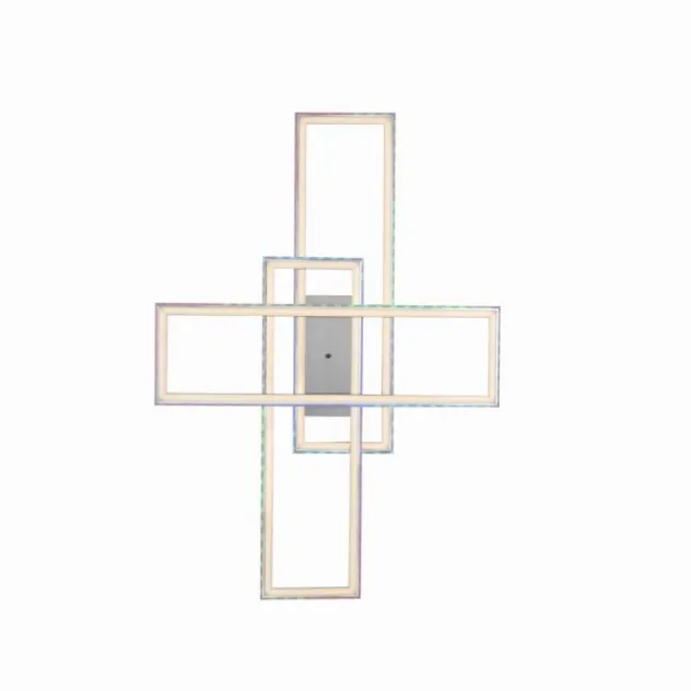 LED Deckenleuchte 101,5x71cm silberfarbig RGB Rainbow Farben dimmbar CCT