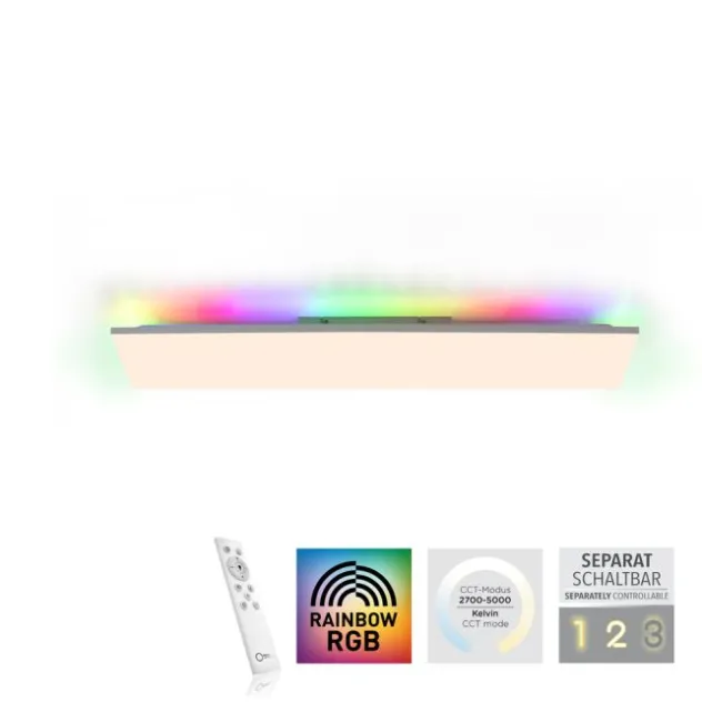 LED Deckenleuchte 100,5x25,5cm weiß rechteckig RGB+CCT dimmbar Panel