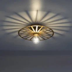 LED Deckenleuchte 30x30 messing matt farbig rund Speichenoptik Wandlampe