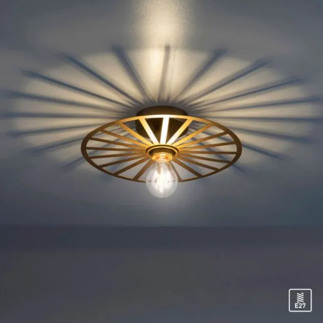LED Deckenleuchte 30x30 messing matt farbig rund Speichenoptik Wandlampe