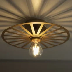 LED Deckenleuchte 30x30 messing matt farbig rund Speichenoptik Wandlampe