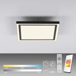LED Deckenleuchte 30x30 schwarz dimmbar CCT steuerbar über App