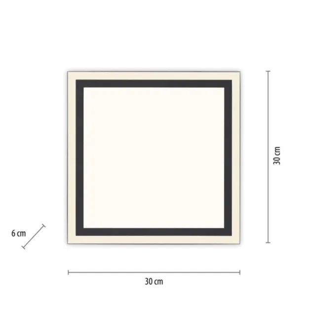 LED Deckenleuchte 30x30 schwarz dimmbar CCT steuerbar über App