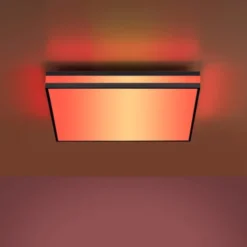 LED Deckenleuchte 45x45 schwarz quadratisch RGB Dreamcolor dimmbar Panel