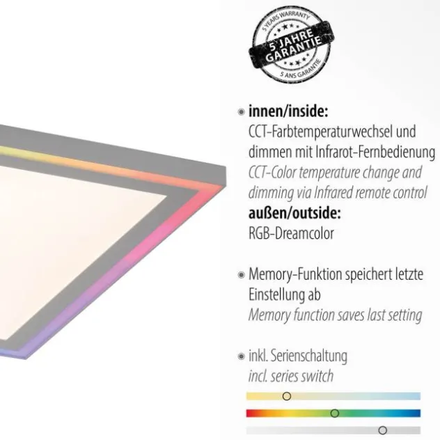 LED Deckenleuchte 40x40 weiss flach Rainbow RGB Fernbedienung Alleskönner