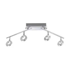 LED Deckenstrahler, aluminiumfarben, schwenkbar, runde Leuchtköpfe, modern