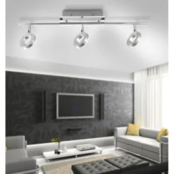 LED-Deckenstrahler, Aluminium, 3 Leuchtköpfe, warmweiße Lichtfarbe, modern