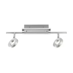 LED-Deckenstrahler, Aluminium, 2 Leuchtköpfe, warmweiße Lichtfarbe, modern