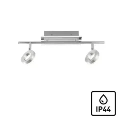 LED-Deckenstrahler, Aluminium, 2 Leuchtköpfe, warmweiße Lichtfarbe, modern